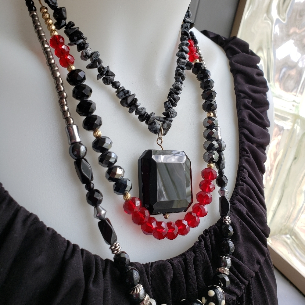 Hand strung beaded And mixed metal components
